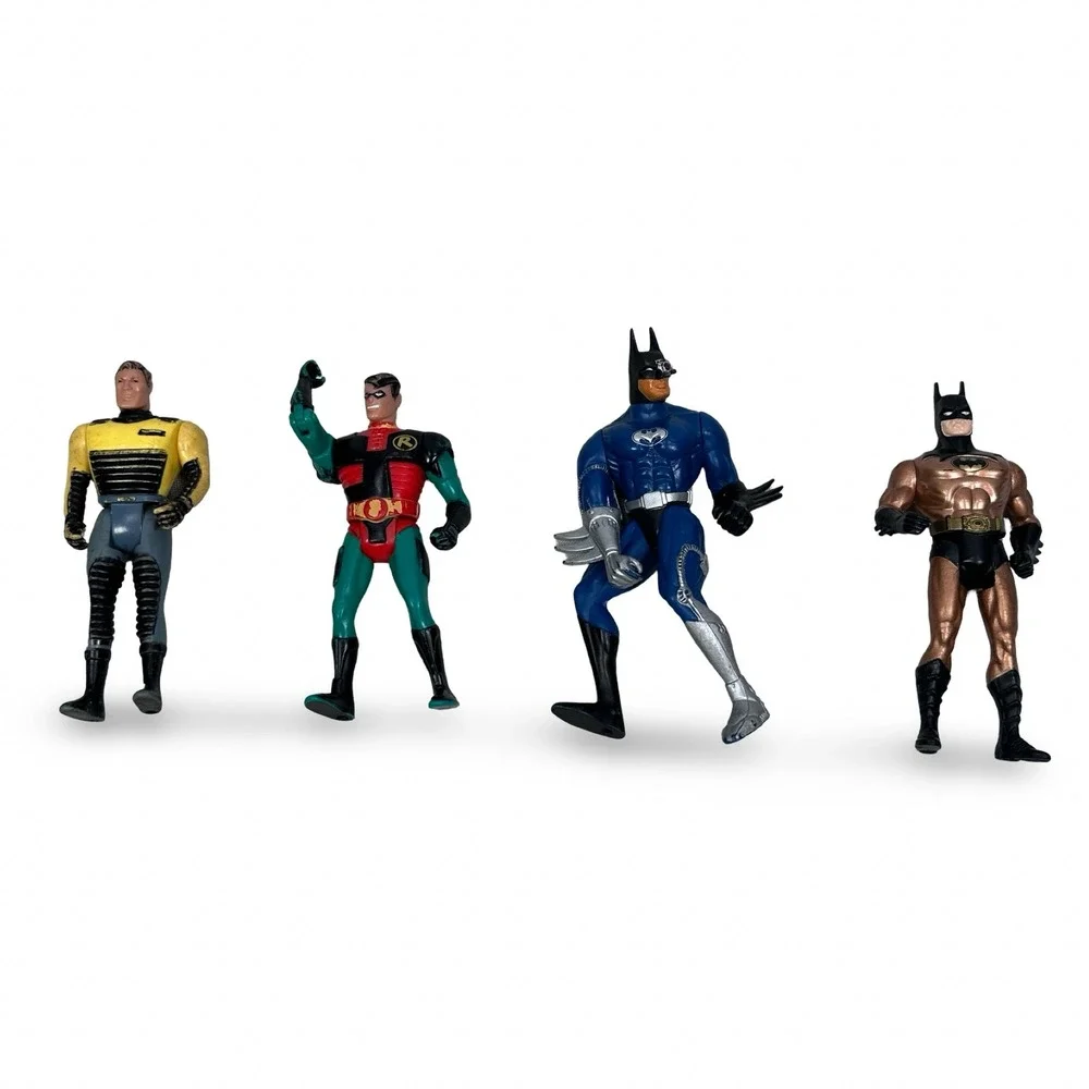 Vintage DC Comics Batman Robin Bruce Wayne Action Figure Lot 1990 1993 1994 4pc